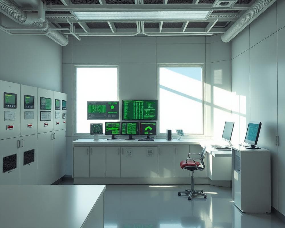 Helle, moderne Leitstelle zur digitalen Überwachung von Energieanlagen